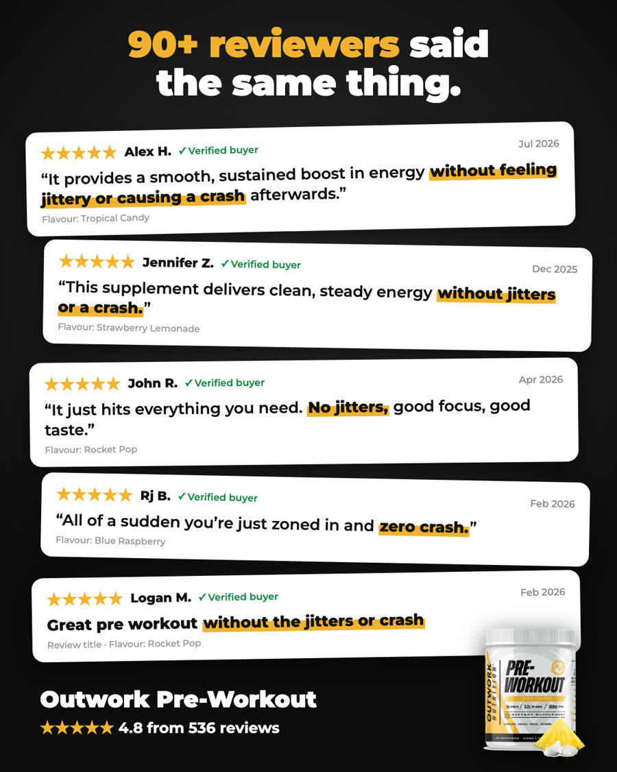 Static ad: 90+ reviewers said the same thing, with five stacked verified reviews highlighting no jitters and no crash.
